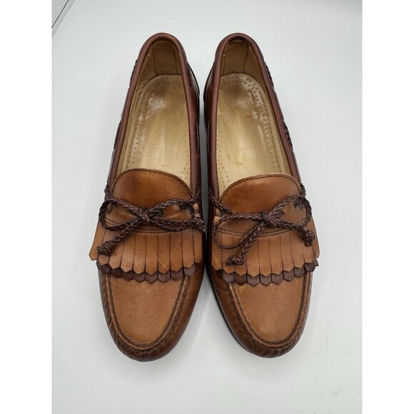 Allen Edmonds Woodstock Kiltie Loafer Cognac Brown Slip On Shoes Mens 10D USA main image 7